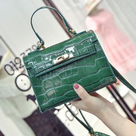 green mini handbag